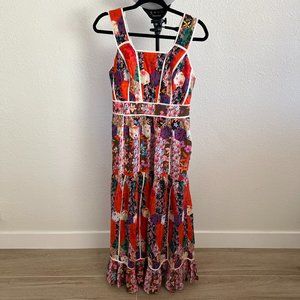 Anthropologie Floral Back-Cut Maxi Dress
